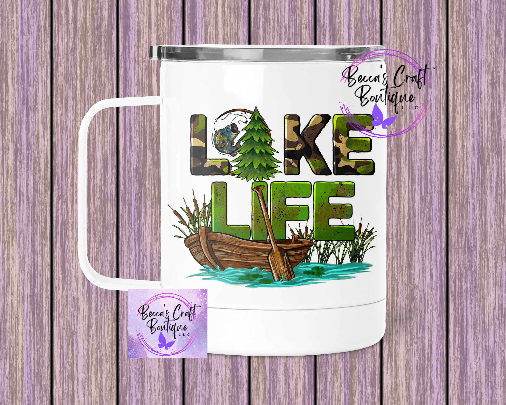 Lake life camping mug