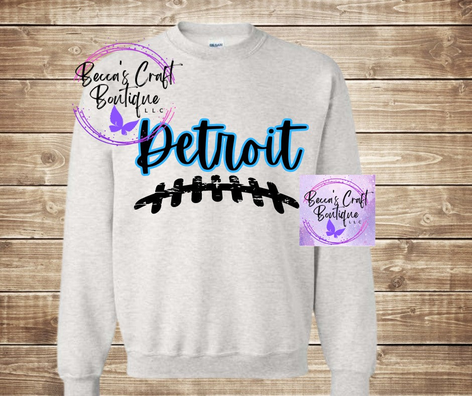 Detroit football laces shirt