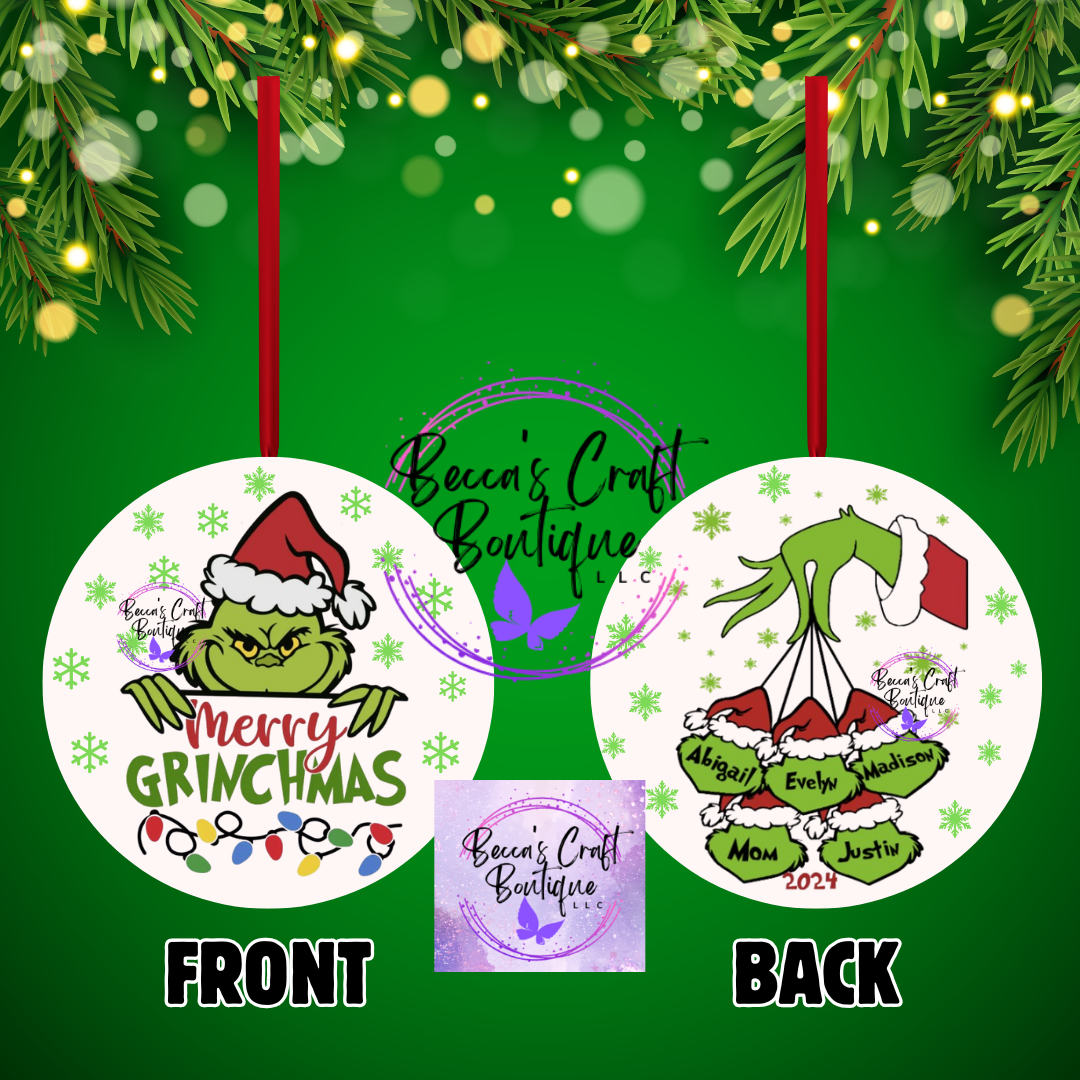 Grinch Family ornaments custom