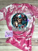 Cheer mama skeleton bleached T-shirt