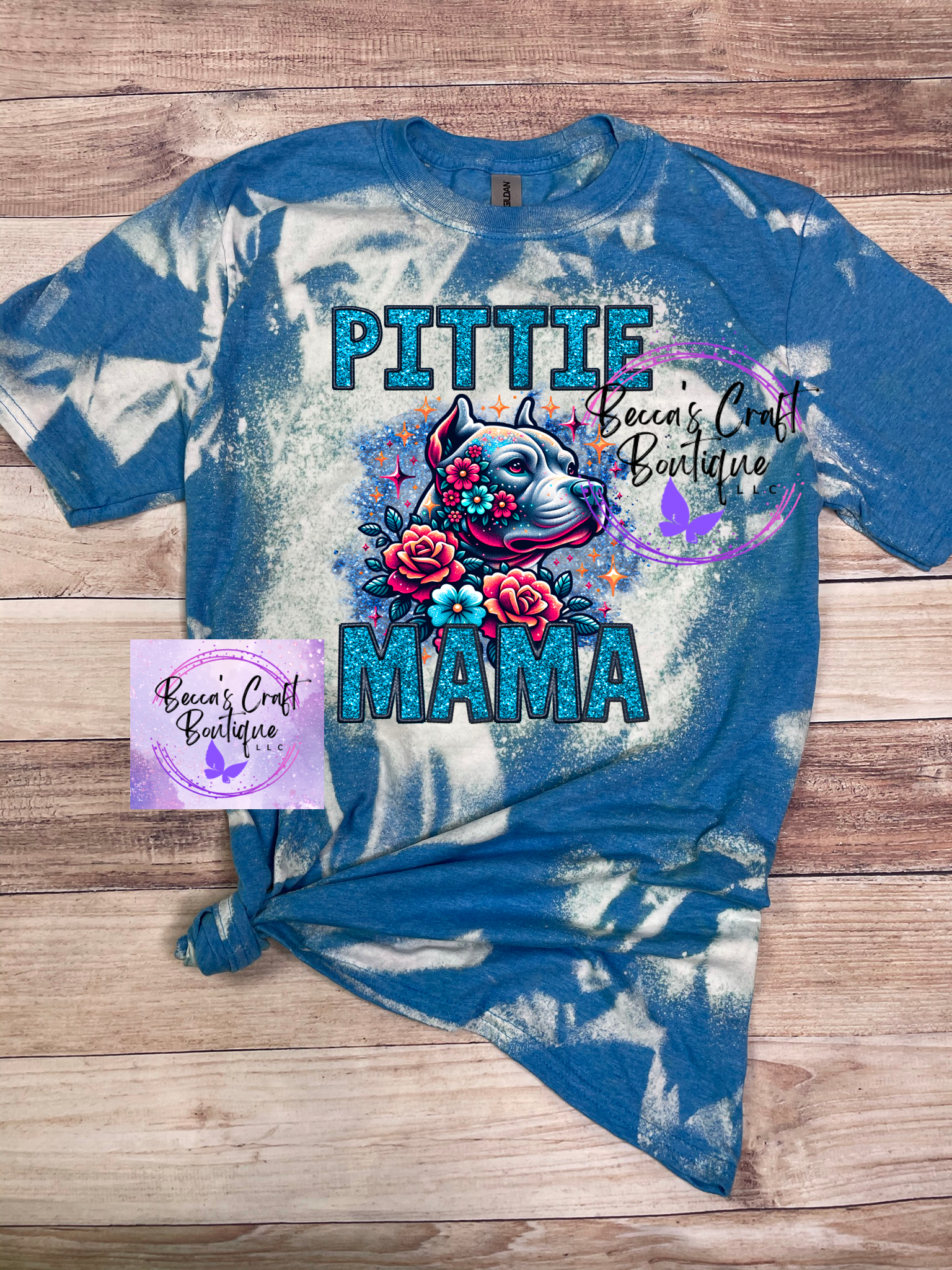 Pittie mama Bleached T-shirt