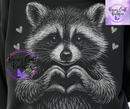 Raccoon Valentines day heart animal sweatshirt