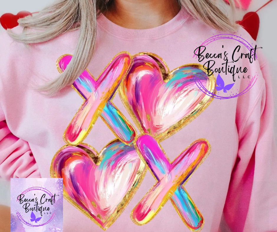 XOXO painted look valentines crewneck