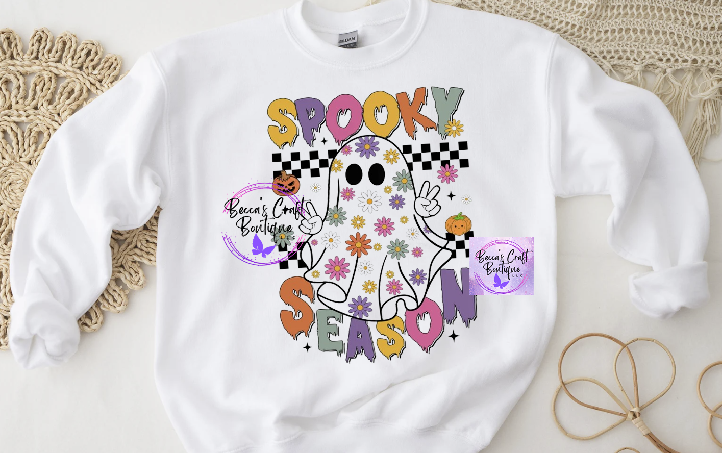 Spooky Season ghost crewneck