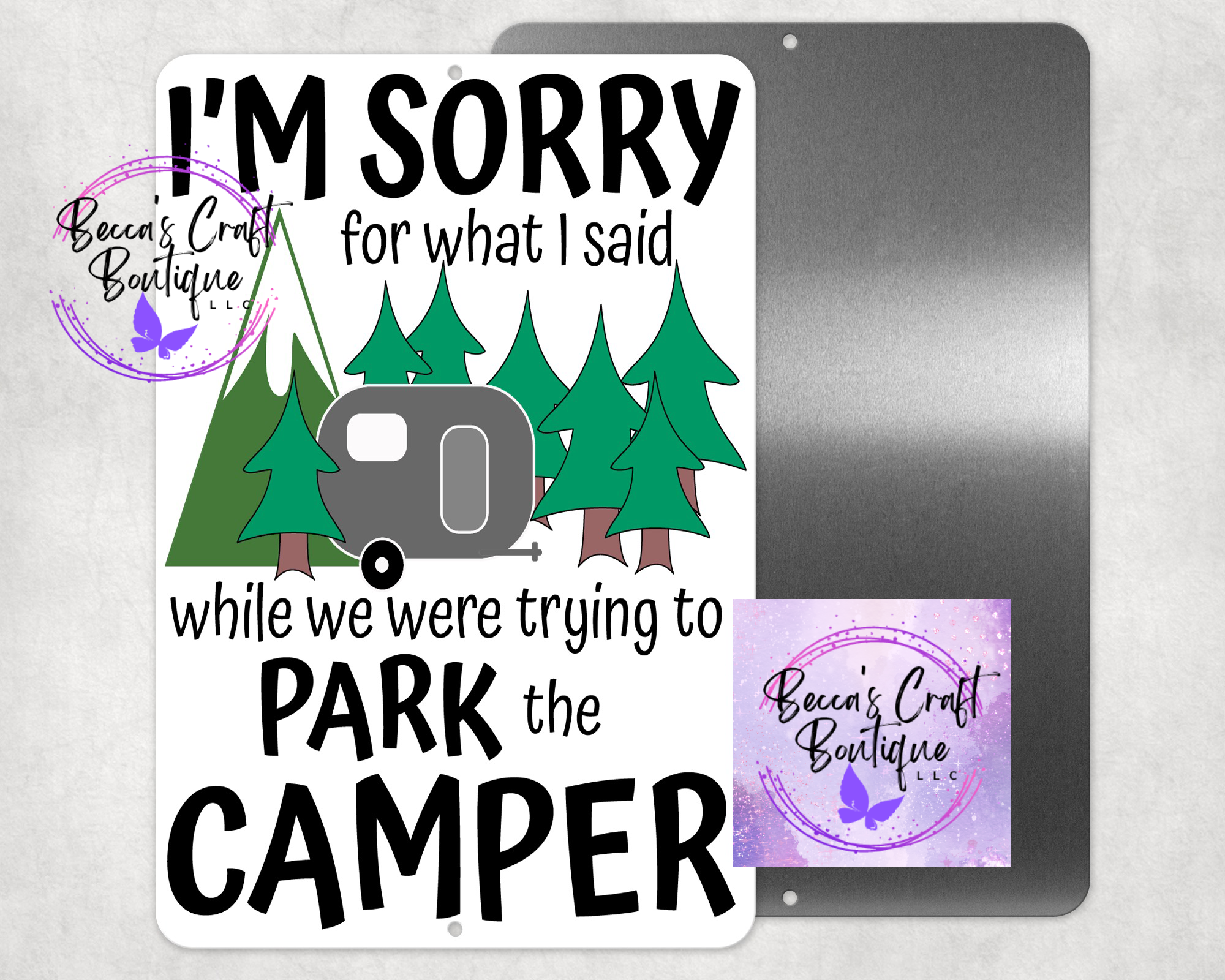 Parking the camper parking sign