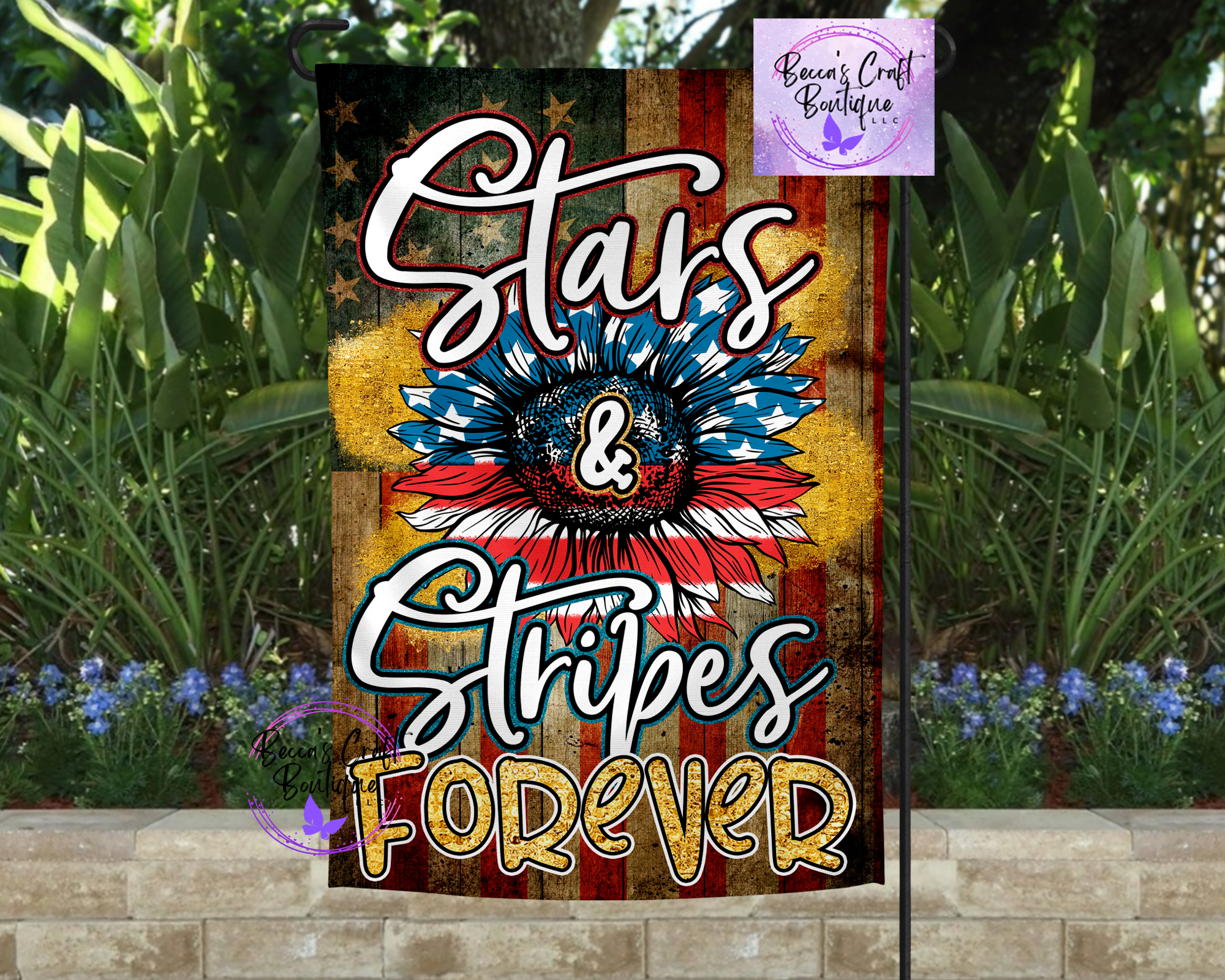 Stars and stripes forever garden flag