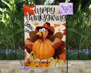 Happy thanksgiving turkey garden flag