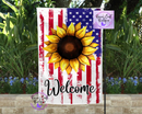 Welcome usa sunflower garden flag