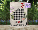 Home sweet home with hearts garden flag