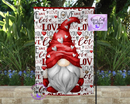 Gnome valentines day garden flag