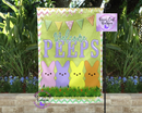 Welcome Peeps easter garden flag