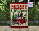 Merry christmas red truck garden flag