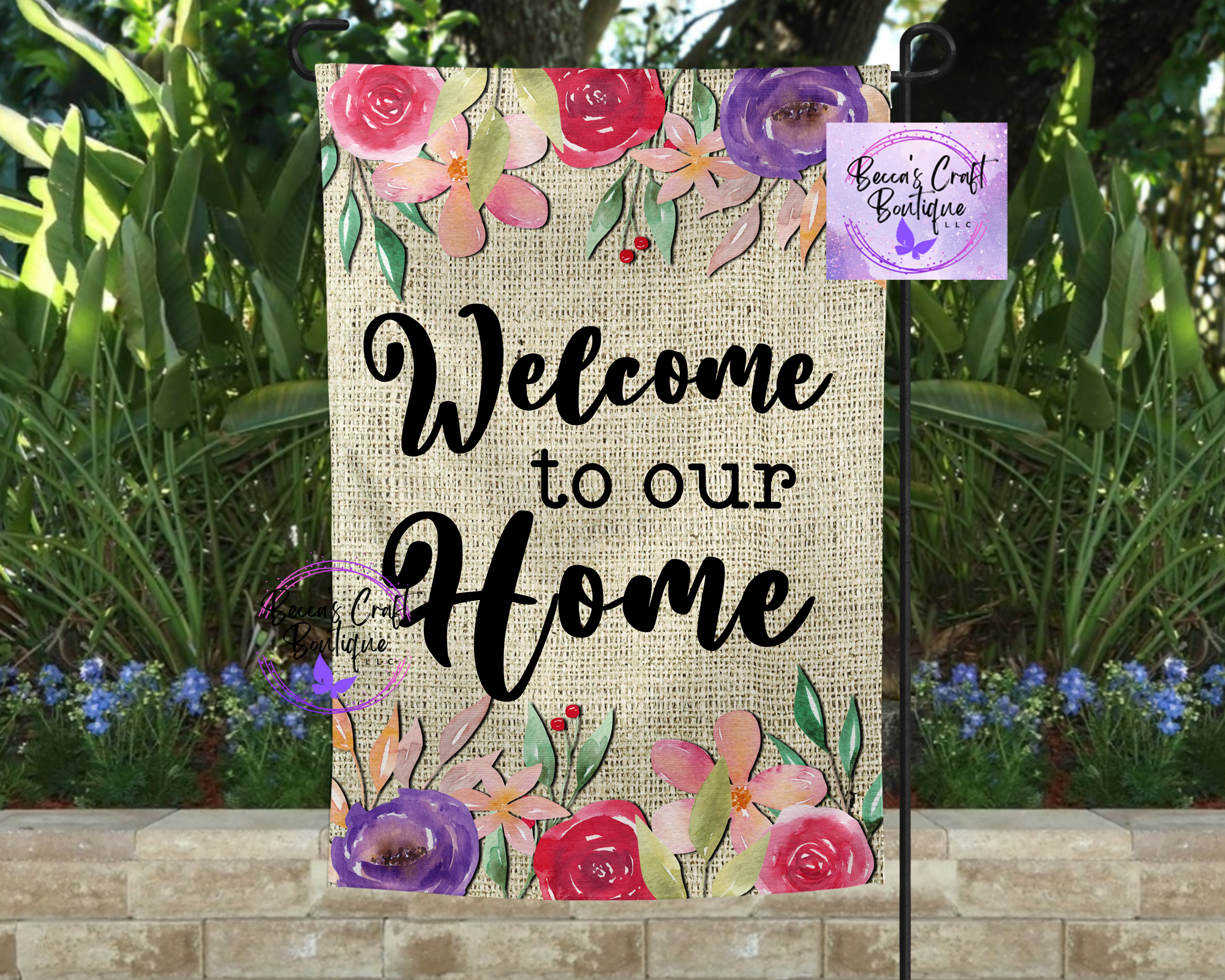 Welcome to our home garden flag