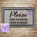 Please hide packages from husband doormat