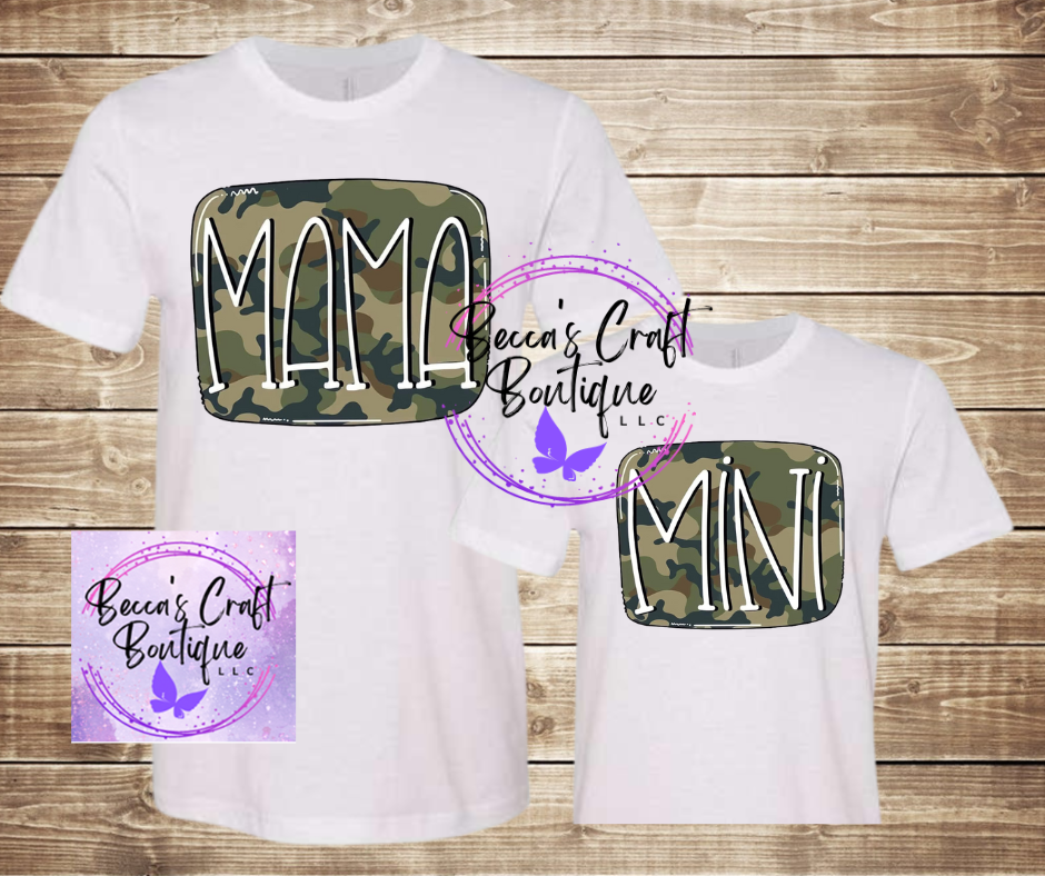 Mama & Mini camo t-shirt set