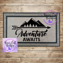 Adventure awaits door mat