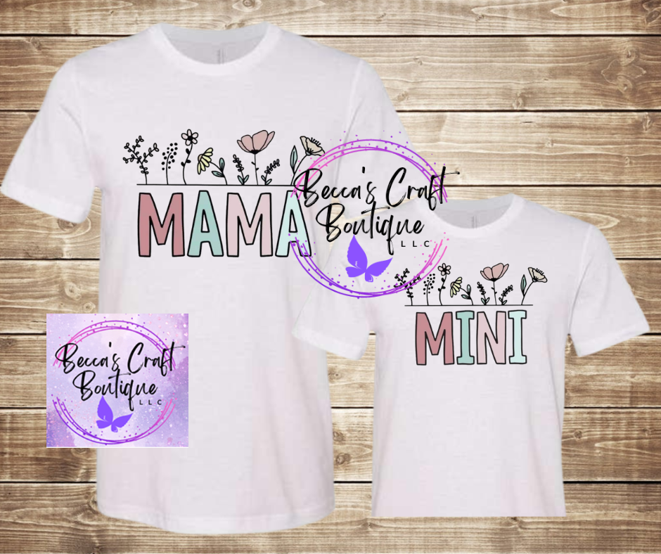 Mama & mini flower t-shirt set