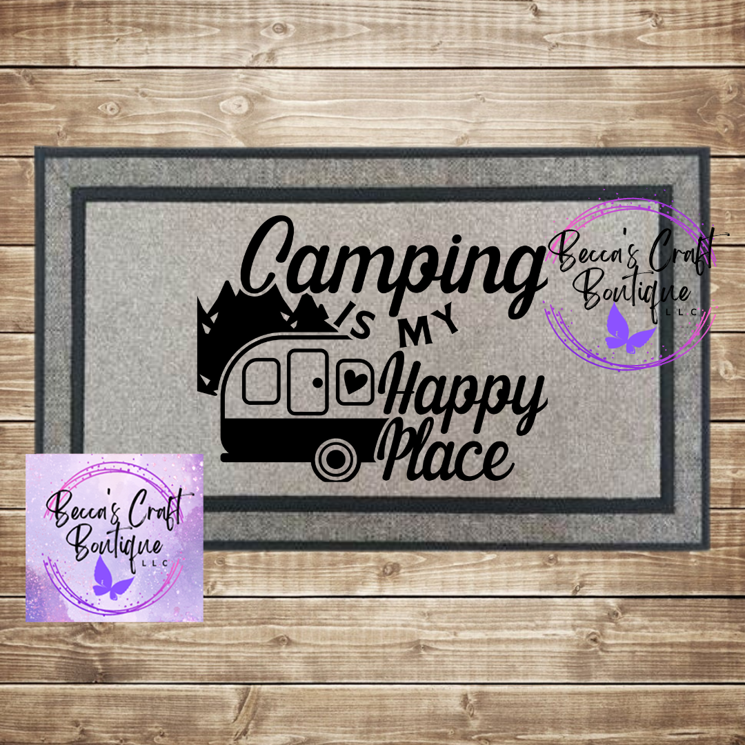 Camping is my happy place doormat