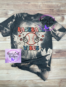 Baseball vibes bleached T-shirt