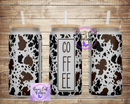 Cow print iced coffee cup