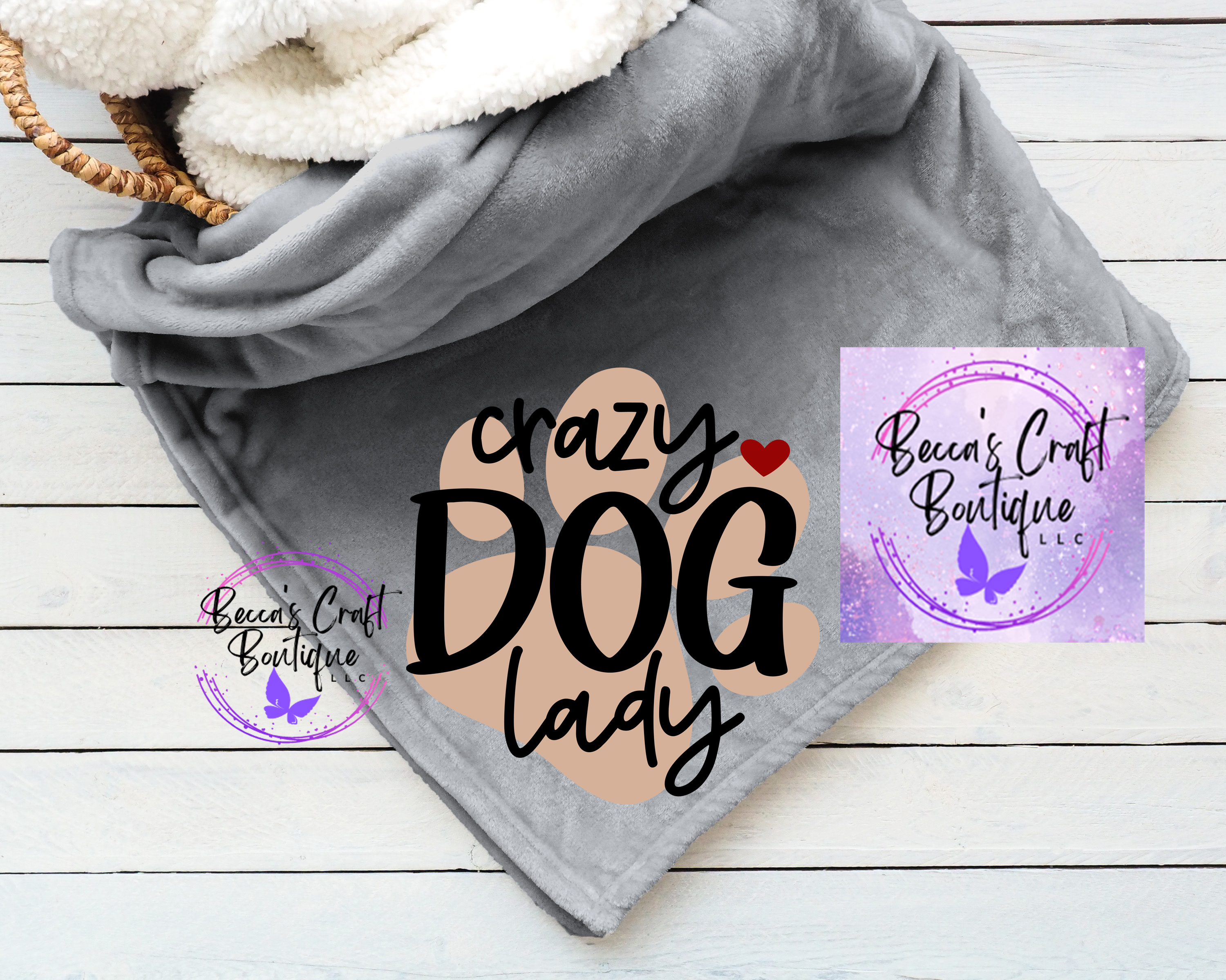 Crazy Dog lady blanket