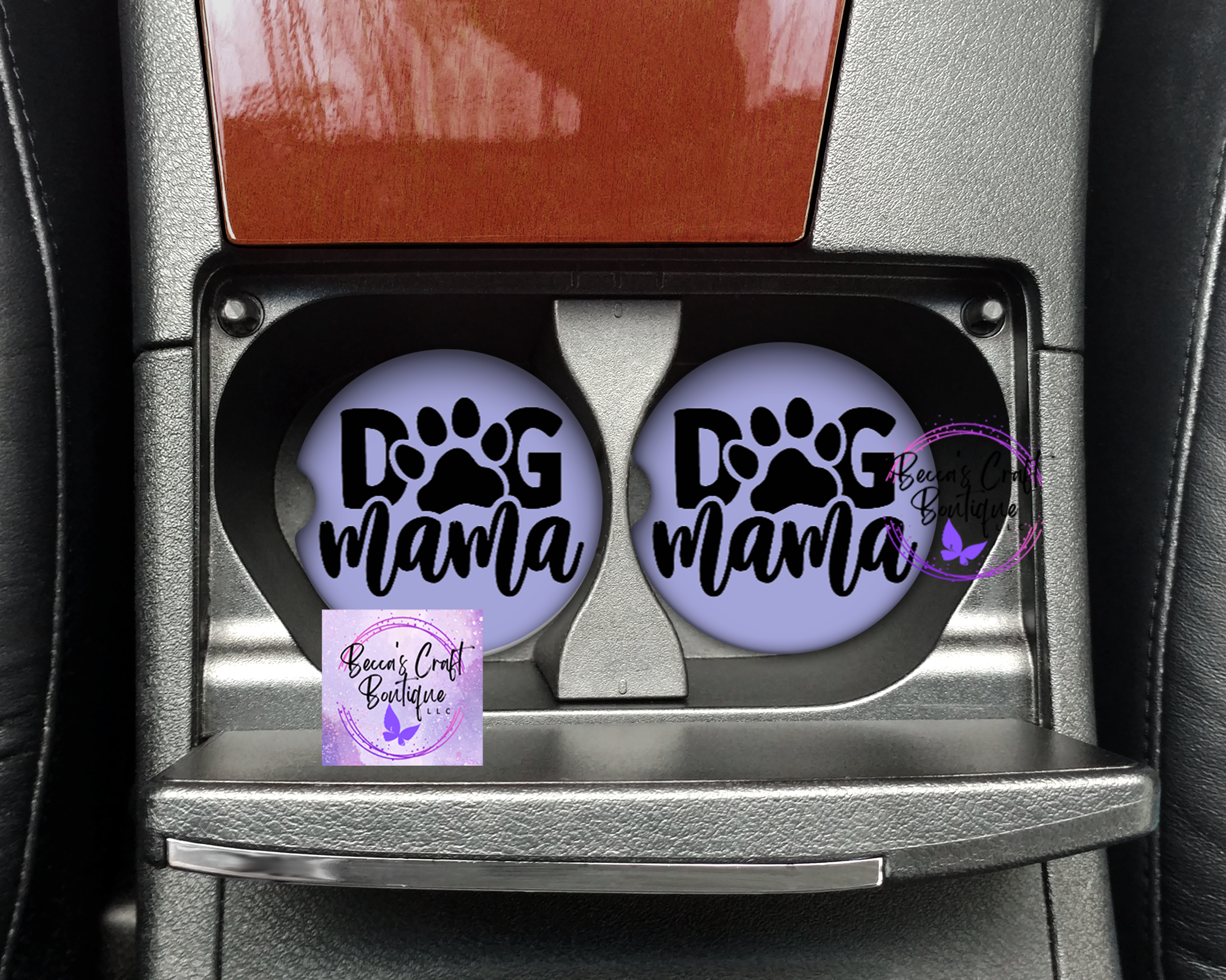 Dog mama car coasters