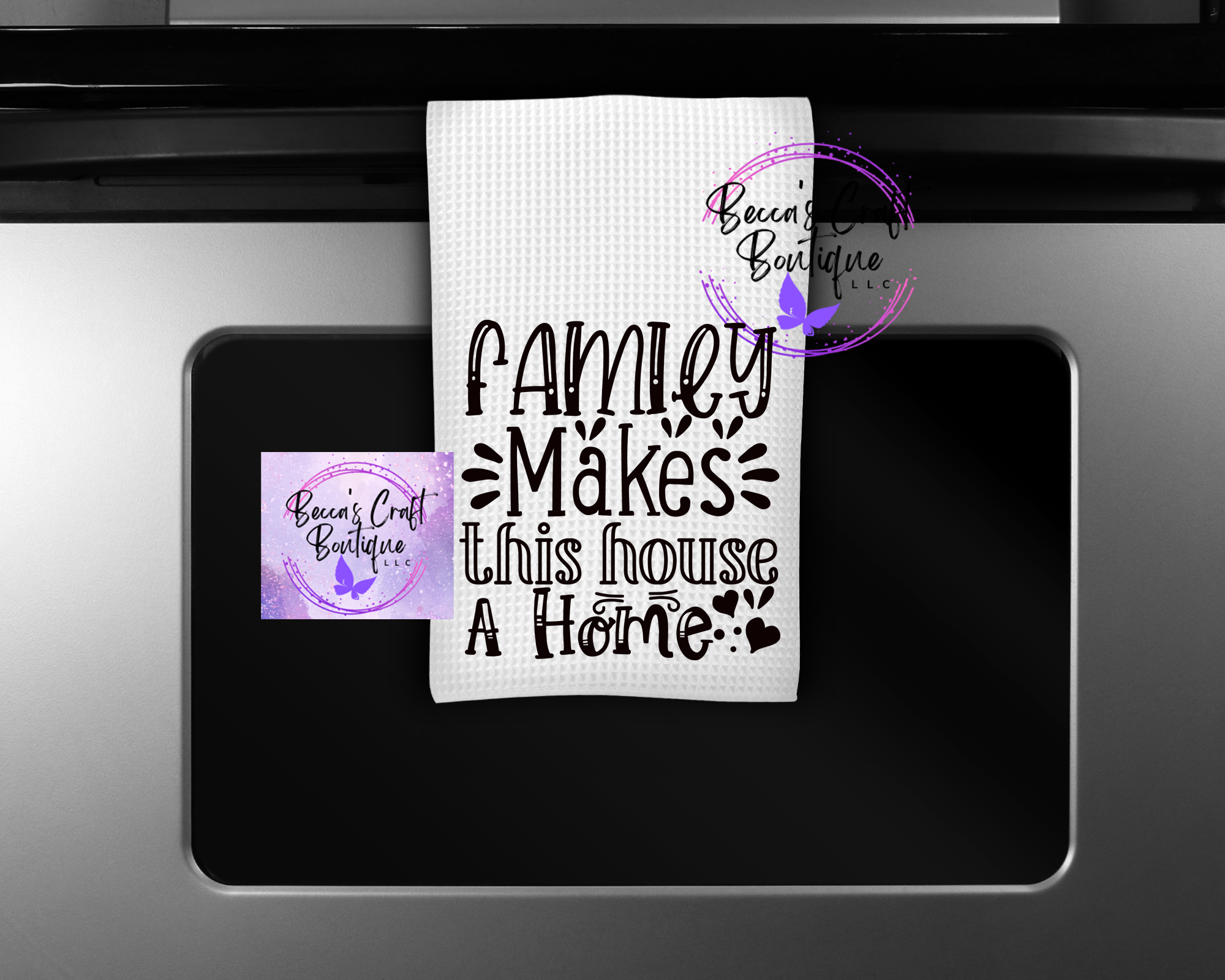 Family makes house kitchen tea towel