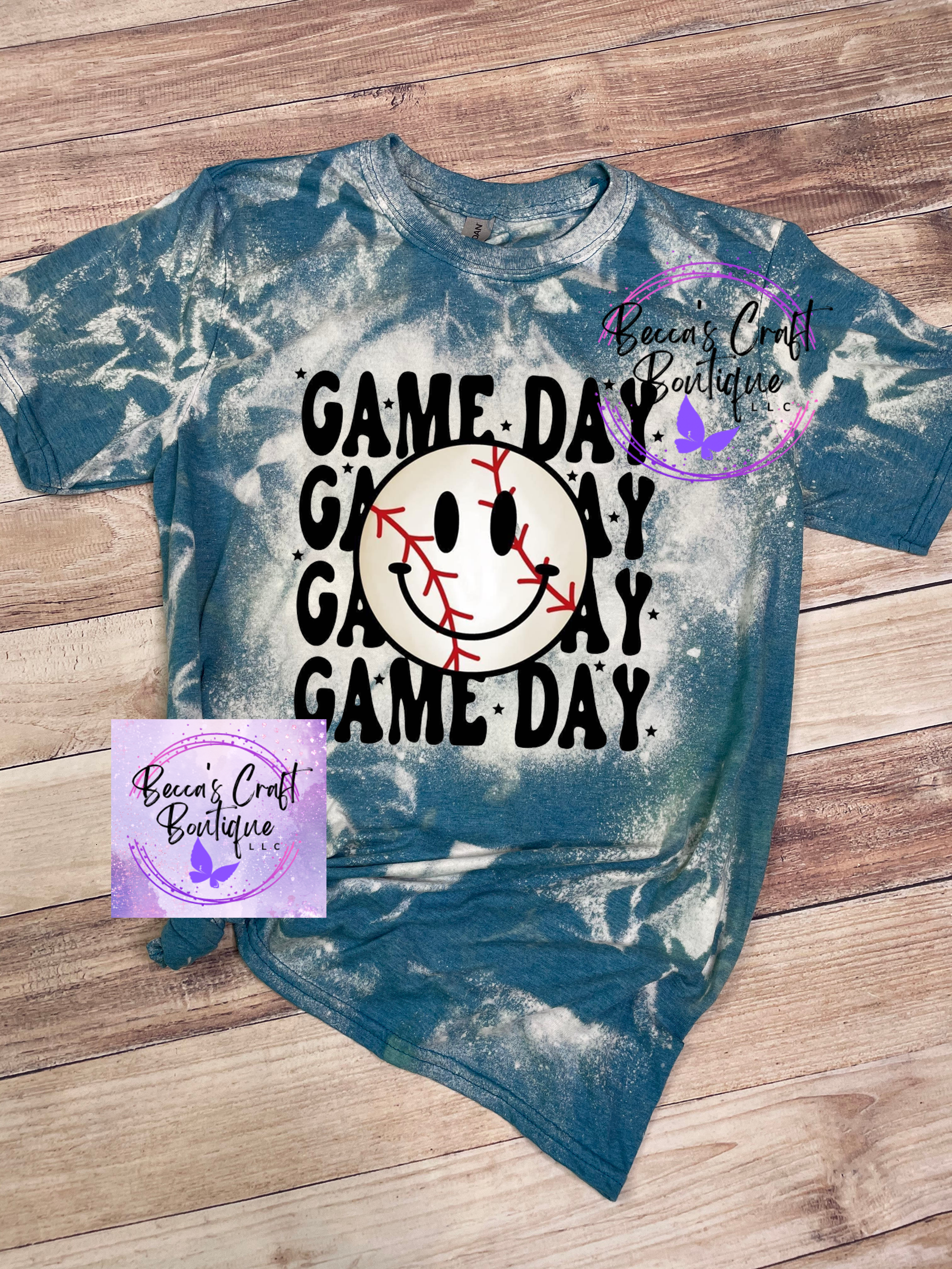 Game Day baseball bleached T-shirt