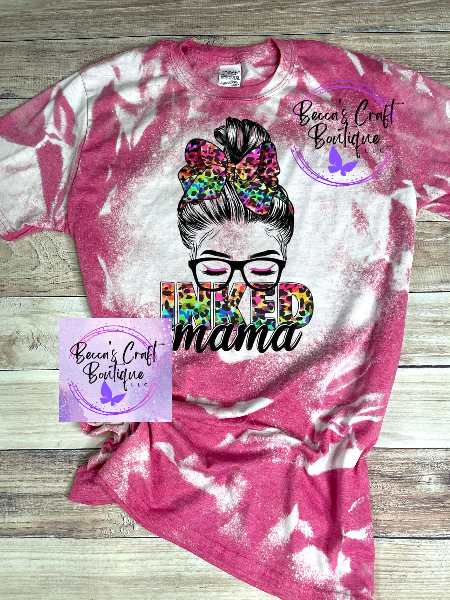 Inked mama cheetah bleached T-shirt