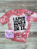 I know your lane sucks bleached T-shirt