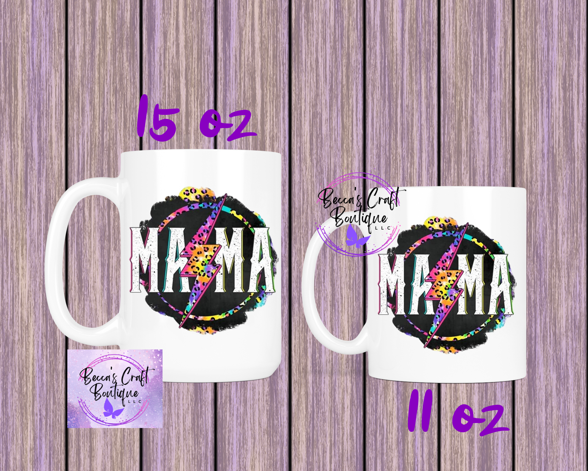 Mama lightning bolt coffee cup