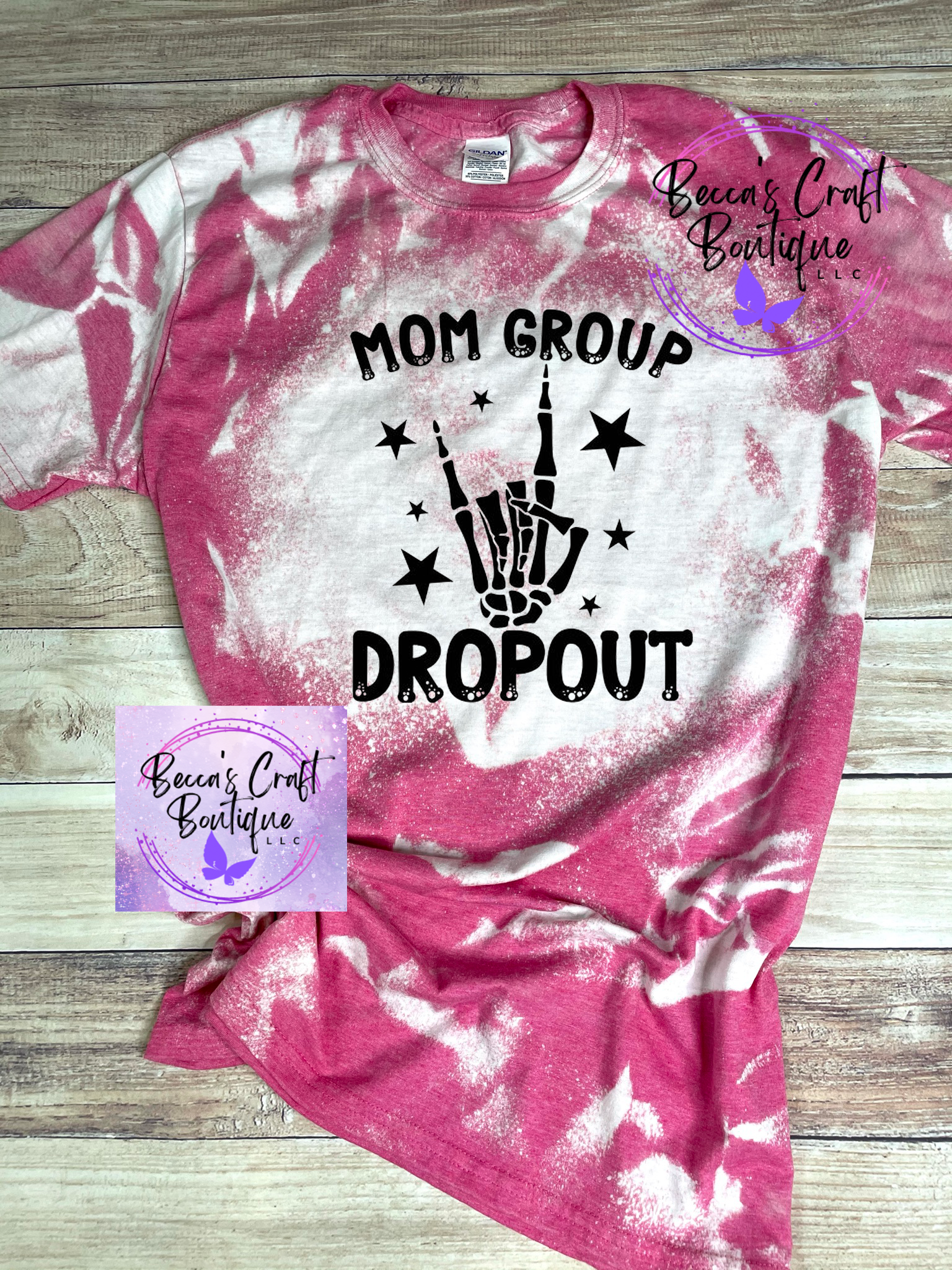 Mom group dropout bleached T-shirt