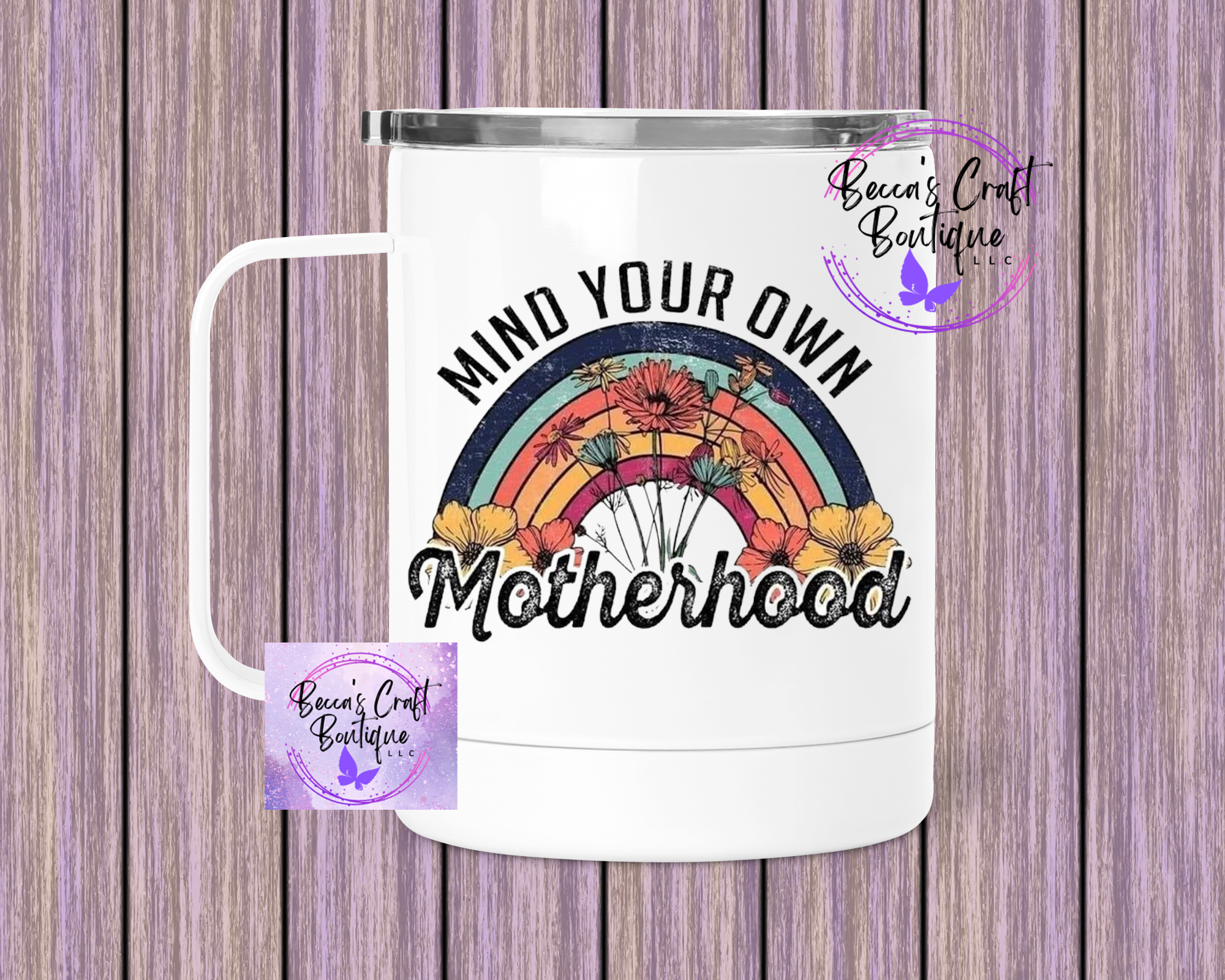 Mind your own motherhood camping mug