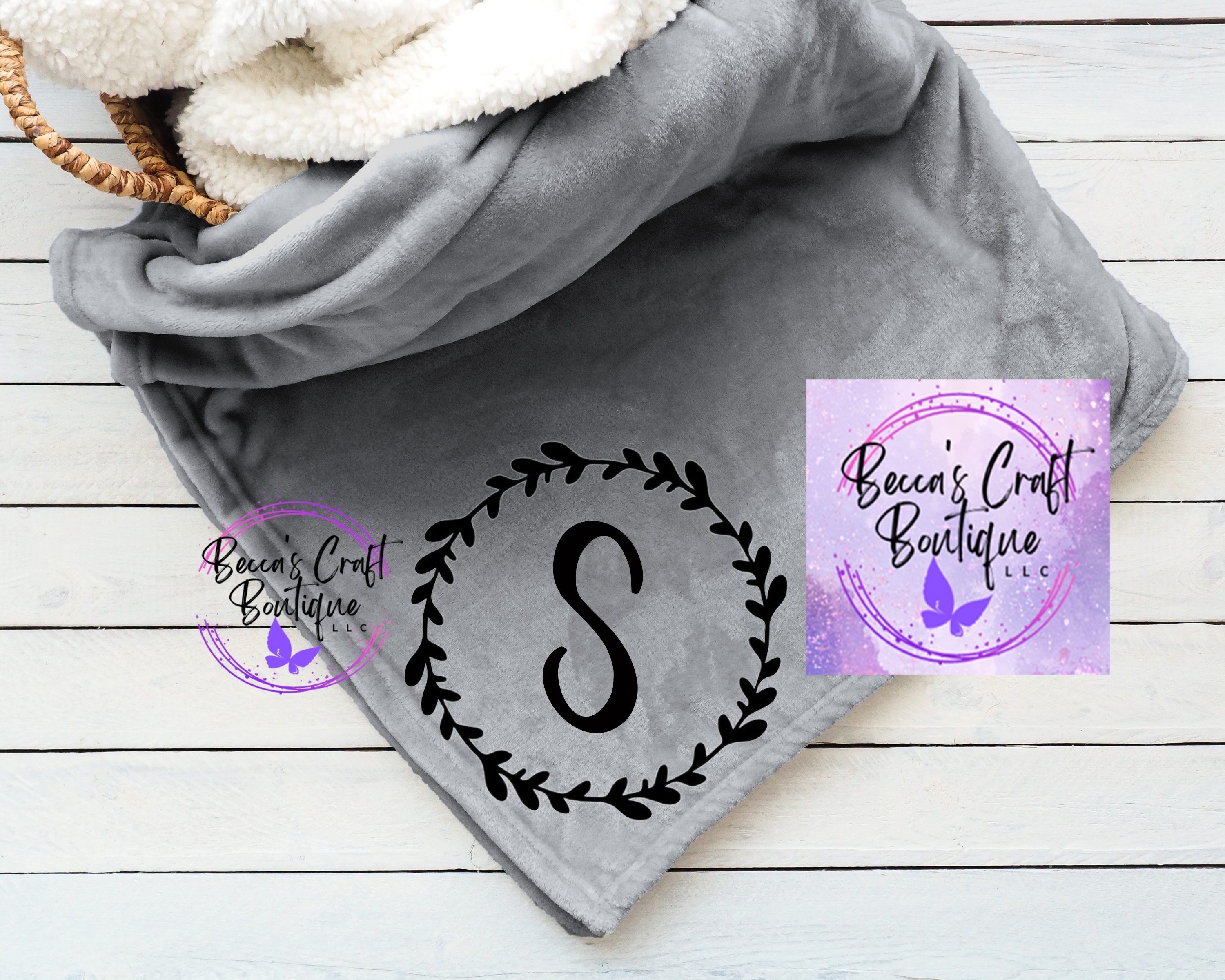 Custom monogram blanket