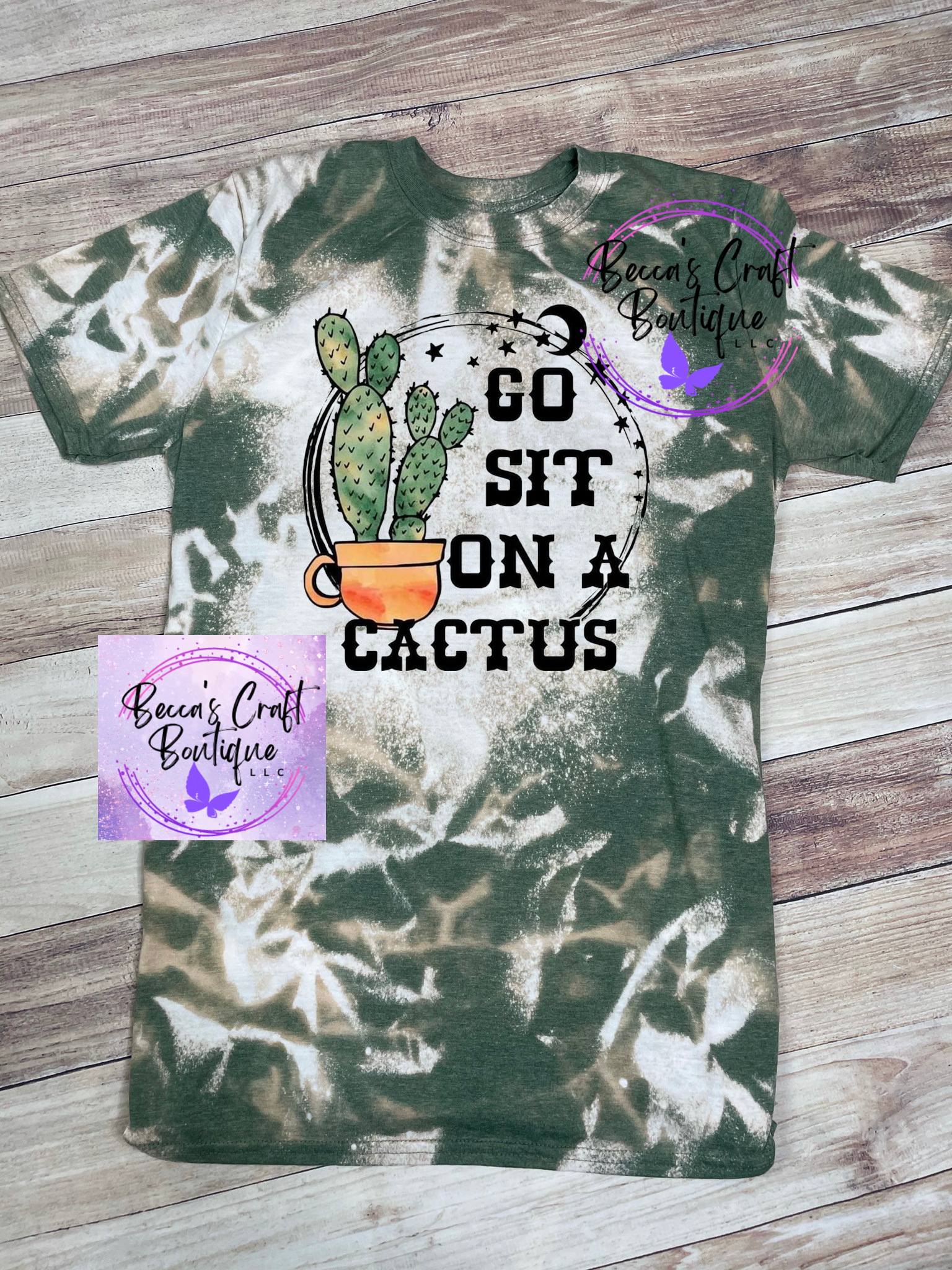 Sit on a cactus bleached T-shirt