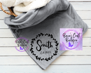 Custom wreath family name blanket