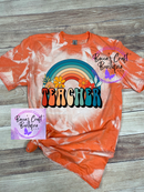 Teacher rainbow Bleached T-shirt